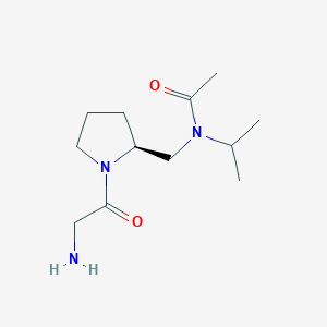 molecular formula C12H23N3O2 B7931250 N-[(S)-1-(2-Amino-acetyl)-pyrrolidin-2-ylmethyl]-N-isopropyl-acetamide 