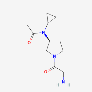 molecular formula C11H19N3O2 B7931259 N-[(S)-1-(2-Amino-acetyl)-pyrrolidin-3-yl]-N-cyclopropyl-acetamide 