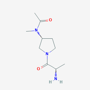 molecular formula C10H19N3O2 B7931300 N-[(R)-1-((S)-2-Amino-propionyl)-pyrrolidin-3-yl]-N-methyl-acetamide 