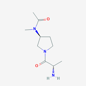 molecular formula C10H19N3O2 B7931305 N-[(S)-1-((S)-2-Amino-propionyl)-pyrrolidin-3-yl]-N-methyl-acetamide 