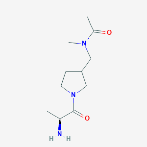 molecular formula C11H21N3O2 B7931327 N-((1-((S)-2-Aminopropanoyl)pyrrolidin-3-yl)methyl)-N-methylacetamide 
