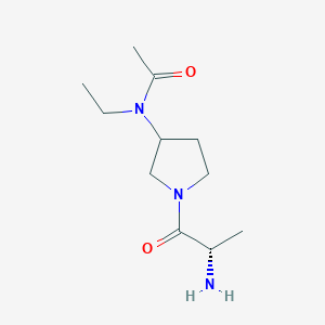 molecular formula C11H21N3O2 B7931334 N-[1-((S)-2-Amino-propionyl)-pyrrolidin-3-yl]-N-ethyl-acetamide 