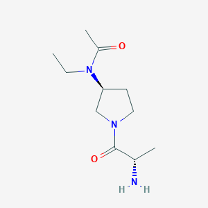 molecular formula C11H21N3O2 B7931349 N-[(S)-1-((S)-2-Amino-propionyl)-pyrrolidin-3-yl]-N-ethyl-acetamide 