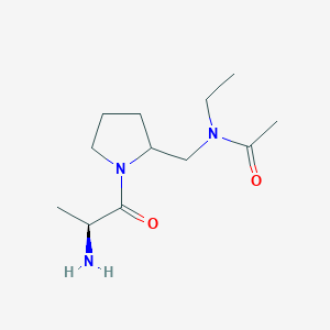 molecular formula C12H23N3O2 B7931350 N-[1-((S)-2-Amino-propionyl)-pyrrolidin-2-ylmethyl]-N-ethyl-acetamide 