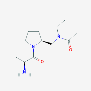 molecular formula C12H23N3O2 B7931357 N-[(S)-1-((S)-2-Amino-propionyl)-pyrrolidin-2-ylmethyl]-N-ethyl-acetamide 