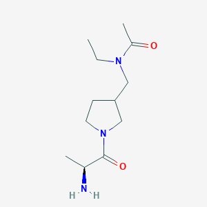molecular formula C12H23N3O2 B7931359 N-((1-((S)-2-Aminopropanoyl)pyrrolidin-3-yl)methyl)-N-ethylacetamide 