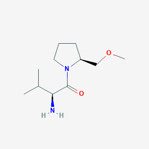 molecular formula C11H22N2O2 B7931454 (S)-2-Amino-1-((S)-2-(methoxymethyl)pyrrolidin-1-yl)-3-methylbutan-1-one 