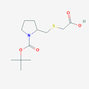 molecular formula C12H21NO4S B7931544 2-Carboxymethylsulfanylmethyl-pyrrolidine-1-carboxylic acid tert-butyl ester 