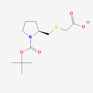 molecular formula C12H21NO4S B7931552 (S)-2-Carboxymethylsulfanylmethyl-pyrrolidine-1-carboxylic acid tert-butyl ester 