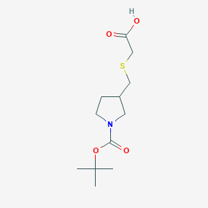 molecular formula C12H21NO4S B7931564 3-Carboxymethylsulfanylmethyl-pyrrolidine-1-carboxylic acid tert-butyl ester 
