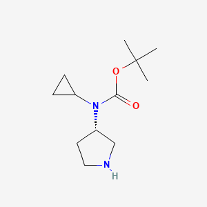 molecular formula C12H22N2O2 B7931571 Cyclopropyl-(S)-pyrrolidin-3-yl-carbamic acid tert-butyl ester 