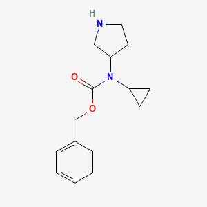 molecular formula C15H20N2O2 B7931618 Cyclopropyl-pyrrolidin-3-yl-carbamic acid benzyl ester 