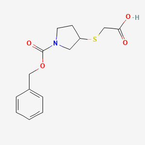 molecular formula C14H17NO4S B7931624 3-Carboxymethylsulfanyl-pyrrolidine-1-carboxylic acid benzyl ester 