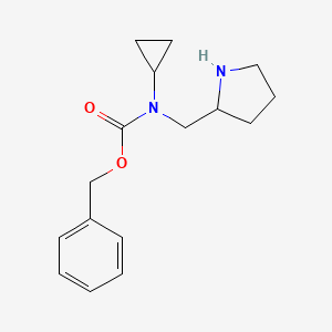 molecular formula C16H22N2O2 B7931633 Cyclopropyl-pyrrolidin-2-ylmethyl-carbamic acid benzyl ester 