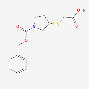 molecular formula C14H17NO4S B7931655 (S)-3-Carboxymethylsulfanyl-pyrrolidine-1-carboxylic acid benzyl ester 