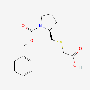molecular formula C15H19NO4S B7931665 (S)-2-Carboxymethylsulfanylmethyl-pyrrolidine-1-carboxylic acid benzyl ester 