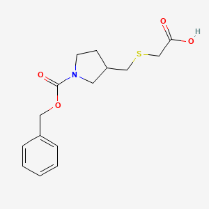 molecular formula C15H19NO4S B7931682 3-Carboxymethylsulfanylmethyl-pyrrolidine-1-carboxylic acid benzyl ester 