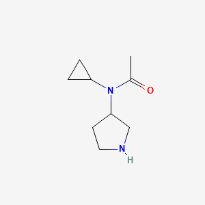 molecular formula C9H16N2O B7931738 N-Cyclopropyl-N-pyrrolidin-3-yl-acetamide 