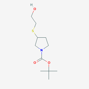 molecular formula C11H21NO3S B7931753 3-(2-Hydroxy-ethylsulfanyl)-pyrrolidine-1-carboxylic acid tert-butyl ester 