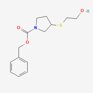 molecular formula C14H19NO3S B7931785 3-(2-Hydroxy-ethylsulfanyl)-pyrrolidine-1-carboxylic acid benzyl ester 