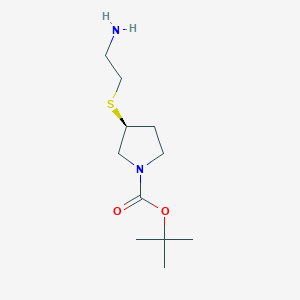 molecular formula C11H22N2O2S B7931821 (S)-3-(2-Amino-ethylsulfanyl)-pyrrolidine-1-carboxylic acid tert-butyl ester 