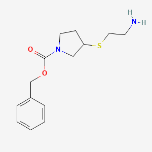 molecular formula C14H20N2O2S B7931835 3-(2-Amino-ethylsulfanyl)-pyrrolidine-1-carboxylic acid benzyl ester 