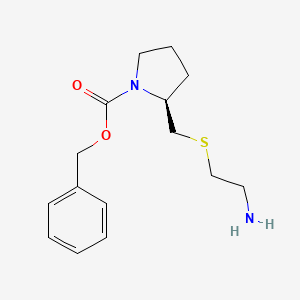 molecular formula C15H22N2O2S B7931848 (S)-2-(2-Amino-ethylsulfanylmethyl)-pyrrolidine-1-carboxylic acid benzyl ester 
