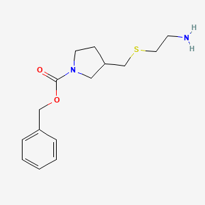 molecular formula C15H22N2O2S B7931856 3-(2-Amino-ethylsulfanylmethyl)-pyrrolidine-1-carboxylic acid benzyl ester 
