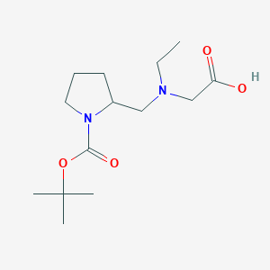 molecular formula C14H26N2O4 B7931893 2-[(Carboxymethyl-ethyl-amino)-methyl]-pyrrolidine-1-carboxylic acid tert-butyl ester 