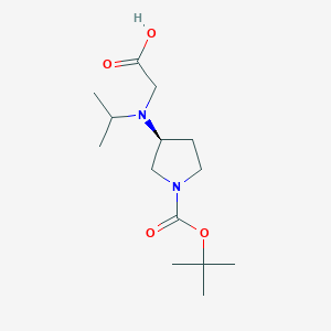 molecular formula C14H26N2O4 B7931910 (S)-3-(Carboxymethyl-isopropyl-amino)-pyrrolidine-1-carboxylic acid tert-butyl ester 
