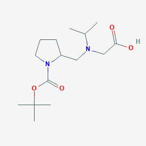 molecular formula C15H28N2O4 B7931911 2-[(Carboxymethyl-isopropyl-amino)-methyl]-pyrrolidine-1-carboxylic acid tert-butyl ester 
