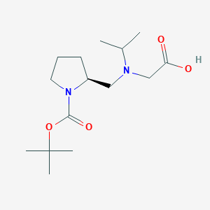 molecular formula C15H28N2O4 B7931918 (S)-2-[(Carboxymethyl-isopropyl-amino)-methyl]-pyrrolidine-1-carboxylic acid tert-butyl ester 