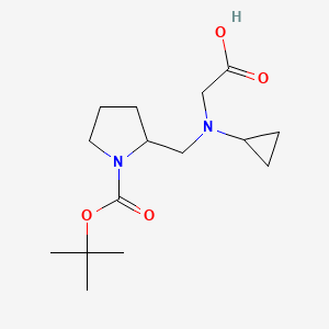 molecular formula C15H26N2O4 B7931942 2-[(Carboxymethyl-cyclopropyl-amino)-methyl]-pyrrolidine-1-carboxylic acid tert-butyl ester 