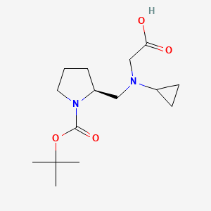 molecular formula C15H26N2O4 B7931949 (S)-2-[(Carboxymethyl-cyclopropyl-amino)-methyl]-pyrrolidine-1-carboxylic acid tert-butyl ester 