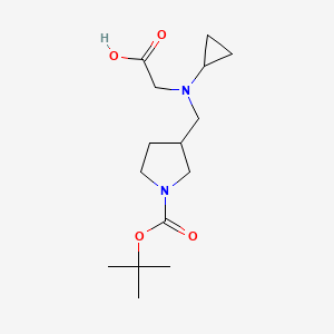 molecular formula C15H26N2O4 B7931950 3-[(Carboxymethyl-cyclopropyl-amino)-methyl]-pyrrolidine-1-carboxylic acid tert-butyl ester 