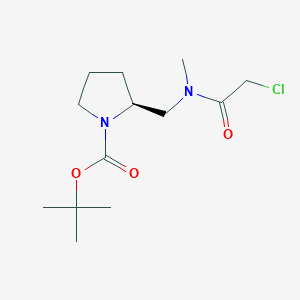 molecular formula C13H23ClN2O3 B7931968 (S)-2-{[(2-Chloro-acetyl)-methyl-amino]-methyl}-pyrrolidine-1-carboxylic acid tert-butyl ester 