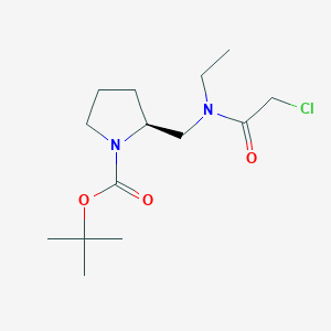 molecular formula C14H25ClN2O3 B7931983 (S)-2-{[(2-Chloro-acetyl)-ethyl-amino]-methyl}-pyrrolidine-1-carboxylic acid tert-butyl ester 