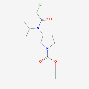 molecular formula C14H25ClN2O3 B7931993 3-[(2-Chloro-acetyl)-isopropyl-amino]-pyrrolidine-1-carboxylic acid tert-butyl ester 