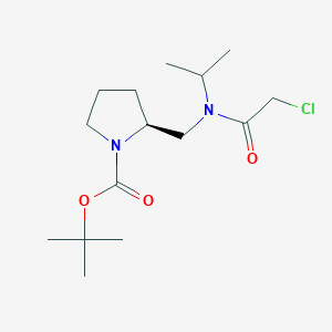 molecular formula C15H27ClN2O3 B7932002 (S)-2-{[(2-Chloro-acetyl)-isopropyl-amino]-methyl}-pyrrolidine-1-carboxylic acid tert-butyl ester 