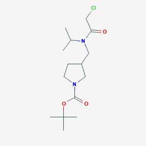 molecular formula C15H27ClN2O3 B7932010 3-{[(2-Chloro-acetyl)-isopropyl-amino]-methyl}-pyrrolidine-1-carboxylic acid tert-butyl ester 