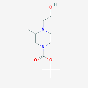 molecular formula C12H24N2O3 B7932018 4-(2-Hydroxy-ethyl)-3-methyl-piperazine-1-carboxylic acid tert-butyl ester 