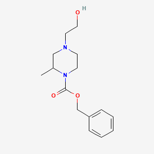 molecular formula C15H22N2O3 B7932031 4-(2-Hydroxy-ethyl)-2-methyl-piperazine-1-carboxylic acid benzyl ester 