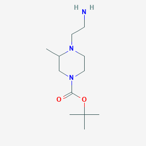 molecular formula C12H25N3O2 B7932065 4-(2-Amino-ethyl)-3-methyl-piperazine-1-carboxylic acid tert-butyl ester 