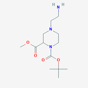 molecular formula C13H25N3O4 B7932066 1-tert-Butyl 2-methyl 4-(2-aminoethyl)piperazine-1,2-dicarboxylate 