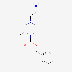 molecular formula C15H23N3O2 B7932068 4-(2-Amino-ethyl)-2-methyl-piperazine-1-carboxylic acid benzyl ester 