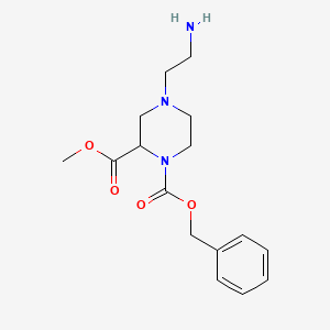 molecular formula C16H23N3O4 B7932070 4-(2-Amino-ethyl)-piperazine-1,2-dicarboxylic acid 1-benzyl ester 2-methyl ester 