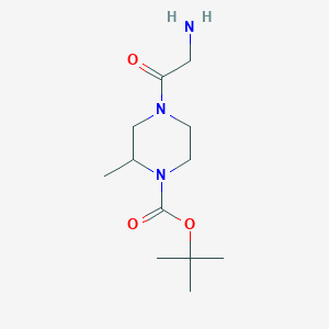molecular formula C12H23N3O3 B7932115 4-(2-Amino-acetyl)-2-methyl-piperazine-1-carboxylic acid tert-butyl ester 