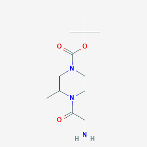 molecular formula C12H23N3O3 B7932117 4-(2-Amino-acetyl)-3-methyl-piperazine-1-carboxylic acid tert-butyl ester 