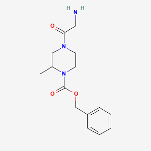 molecular formula C15H21N3O3 B7932121 4-(2-Amino-acetyl)-2-methyl-piperazine-1-carboxylic acid benzyl ester 