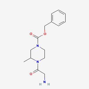 molecular formula C15H21N3O3 B7932129 4-(2-Amino-acetyl)-3-methyl-piperazine-1-carboxylic acid benzyl ester 